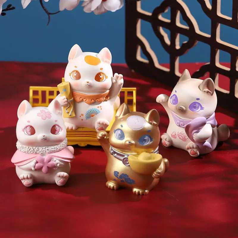 

Blind Box Guess Bag Retro Cat Lucky Cute Cartoon Animals Figures Anime Dolls Creative Girls Children Gifts Decor Desktop Models
