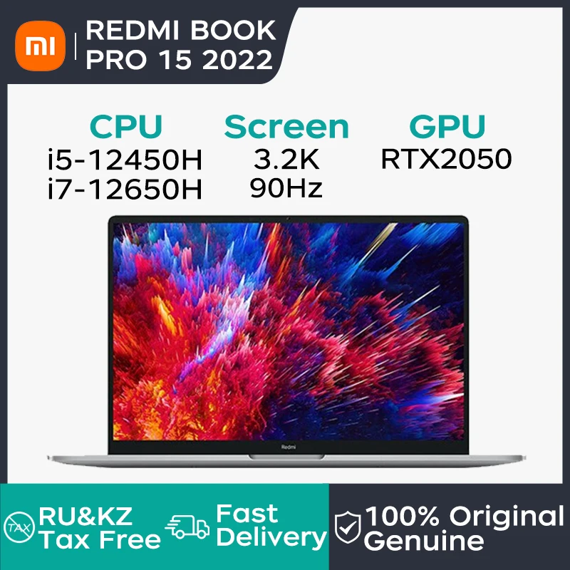 

2022 Xiaomi RedmiBook Pro 15 Laptop 15.6 Inch 3.2K 90Hz Screen Netbook i5-12450H/i7-12650H 16GB 512GB RTX2050 Notebook Computer