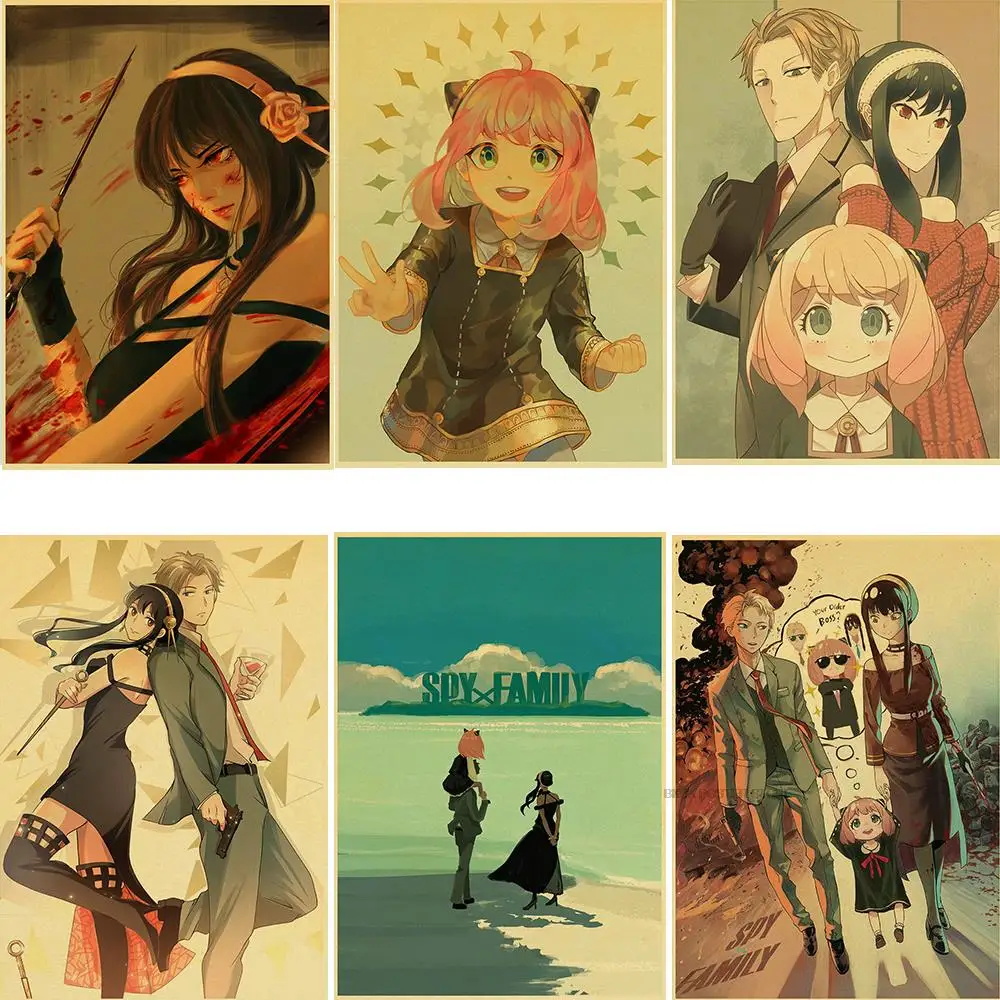 

Anime Funny Spy x Family Posters Japanese Kraft Printed Wall New Poster Bar Music Wall Stickers 2022 Arrivals Fashion Posters