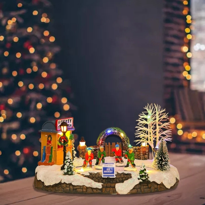 Музыкальный дом домашний декор хоккейный орнамент из смолы рождественские