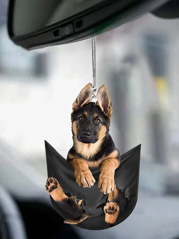 

Car Pendant Practical Rearview Mirror Interior Decor Hanging Puppy Shape Mini Puppy Car Hanging Toy Gift