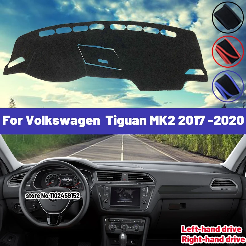 

Высококачественный коврик для приборной панели автомобиля Volkswagen VW Tiguan MK2 2017 2018 2019 2020, солнцезащитный козырек, избегайте искусственных ковриков, защита от УФ-лучей