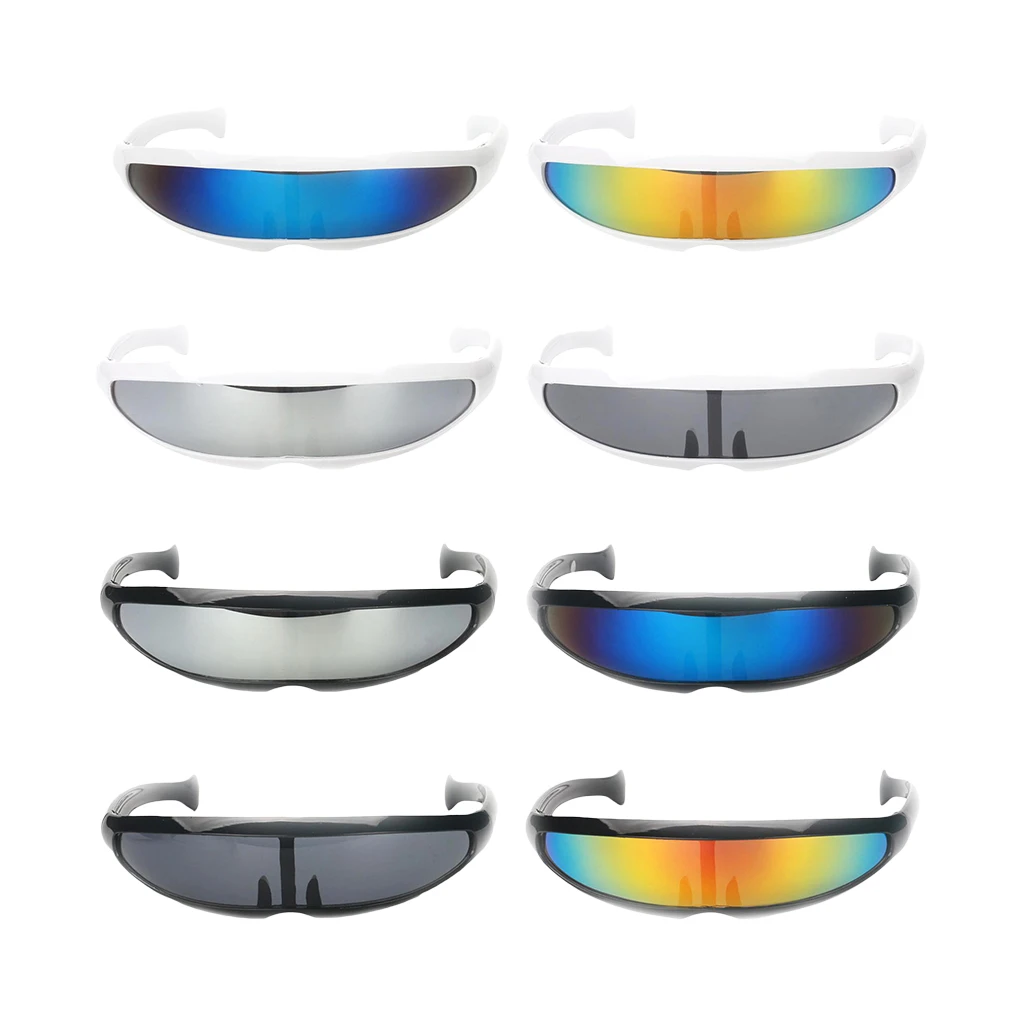 

Novelty Futuristic Mirrored Sunglasses Alien Glasses Fancy Dress Props Funny Stylish Perfect Fit for Halloween or Any Party