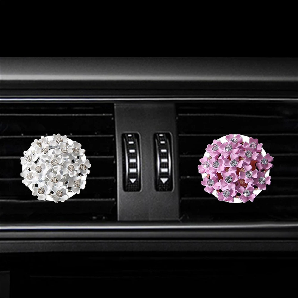 

Bling Crystal Rhinestone Daisy Flower Car Vent Clip Air Freshener Perfume Diffuser Automobile Interior Decoration Accessories