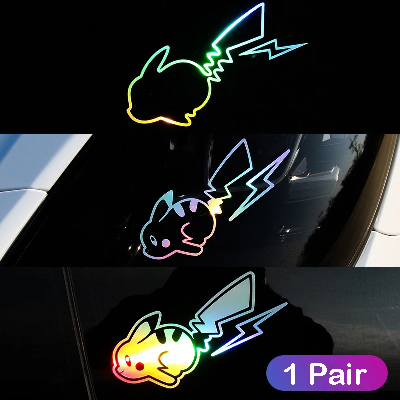 

Lightning Anime Car Stickers Cartoon Laser Color Animals Decals Hollow Sticker on Car Reflective Motorcycle Decal Car Styling