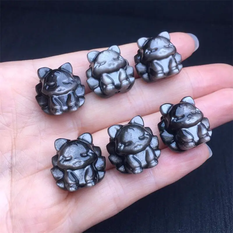 

5 шт. натуральный черный оникс камни резьба 18 мм