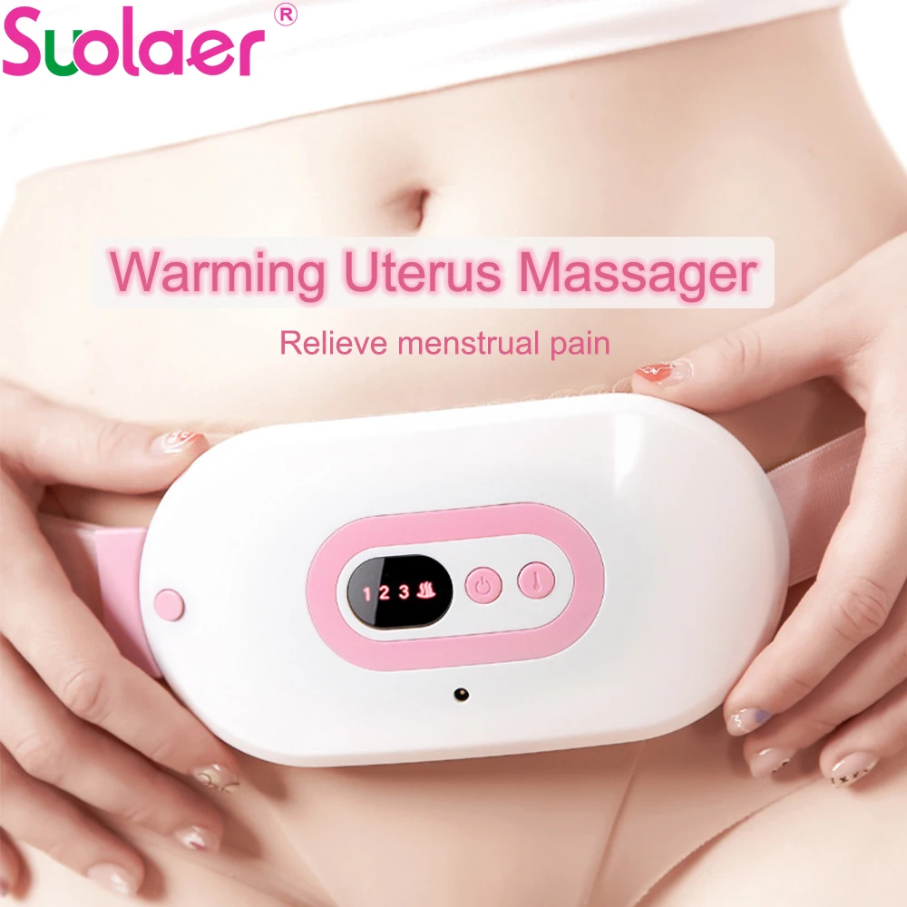 

Relieve Menstrual Pain Abdominal Massager Warm Abdomen Massage Uterus Acupoint Heating Vibrating Period Pain Relief Waist Device