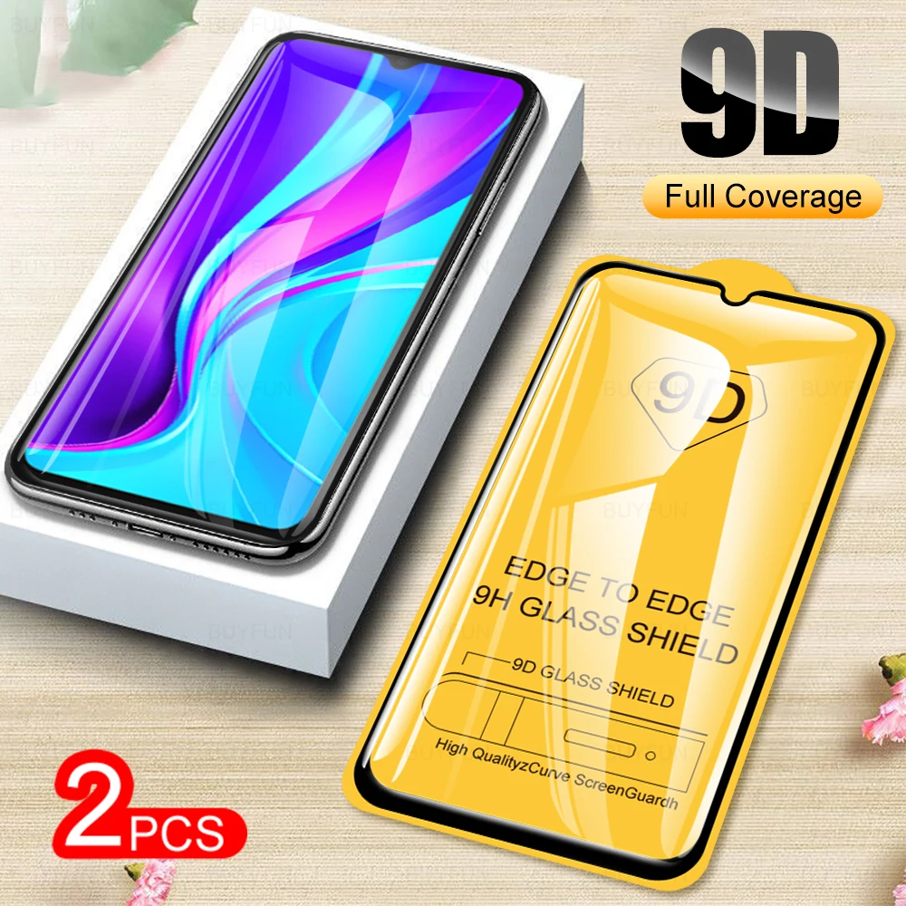 Защитное стекло 9D для Xiaomi Redmi 9C NFC Xaomi Redmy Go 10X Prime 9A 8A 7 K40 K30 Zoom K20 Pro, 2 шт.