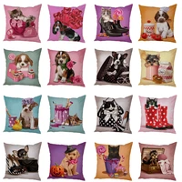 color cute cartoon dog square pillow cushion cover car sofa office chair soft plush pillowcase home decoration ornaments