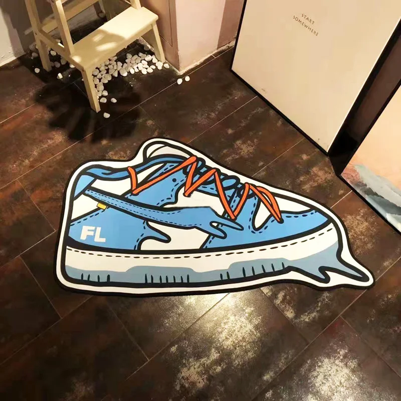 mat anti slip sneaker shaped doormat for welcome entrance door modern rugs living balcony bathroom printed carpet hallway bath free global shipping
