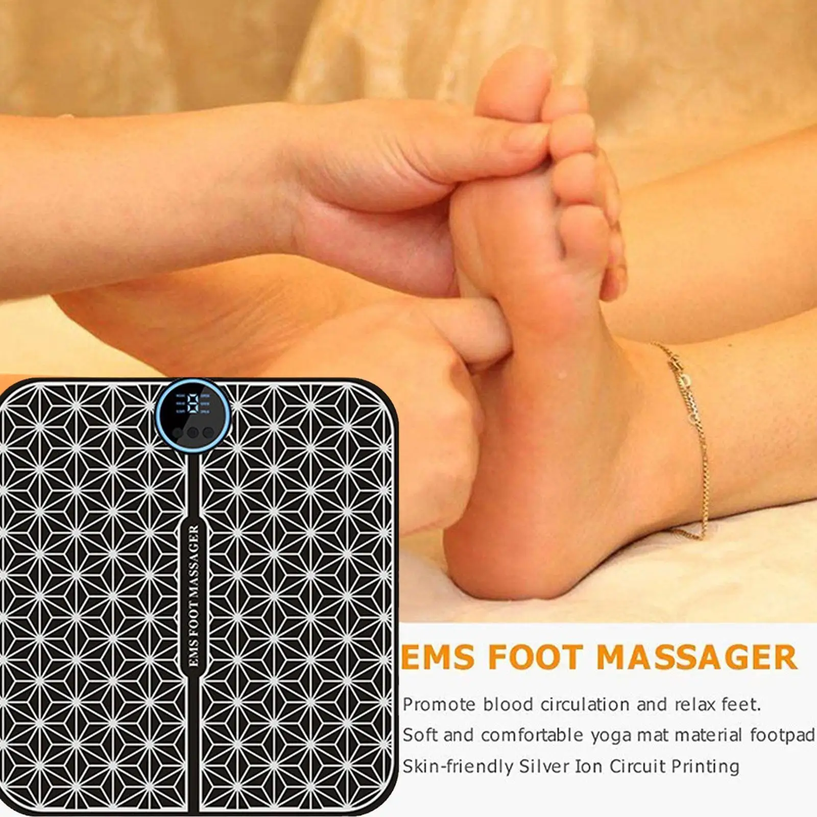 

Electric EMS Foot Massager Pad Foot Massage Mat Feet Muscle Stimulator Improve Blood Circulation Relieve Ache Pain Health Care