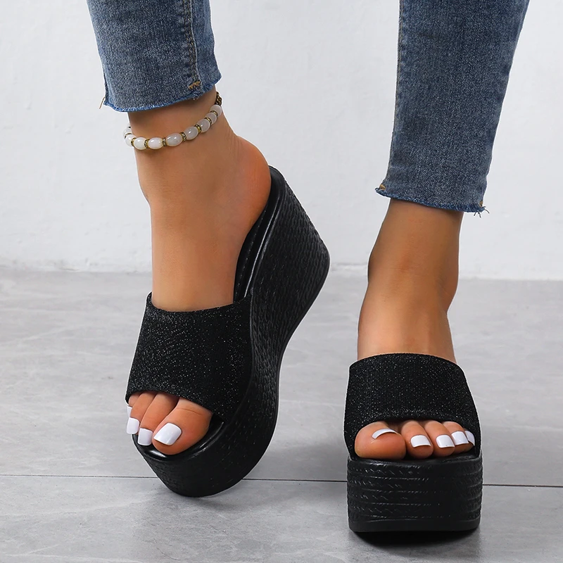 

Sandals Summer 2023 New Women Slippers Wedges Platform Beach Flip Flops Trend High Heels Ladies Shoes Pumps Thick Slides Mujer