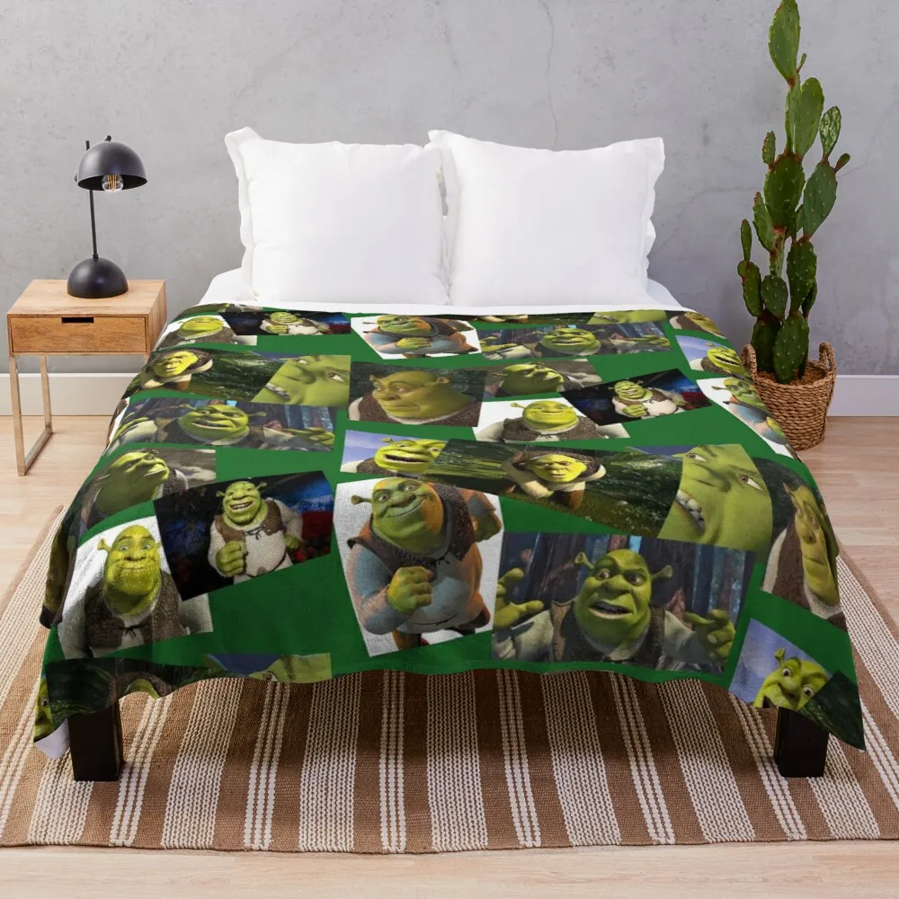 

Shrek Collage Throw Blanket blankets for sofas