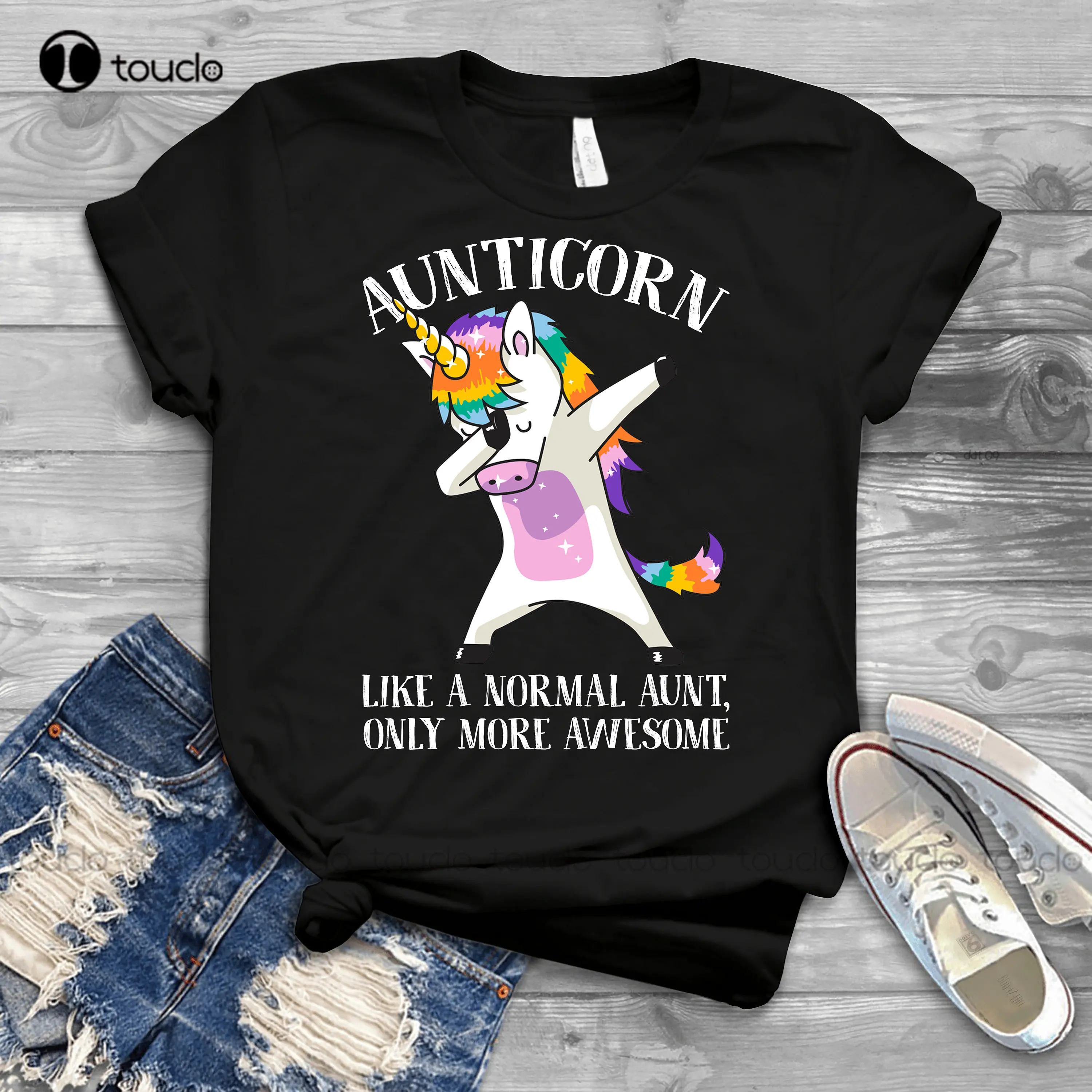 Футболки Aunticorn для семьи, мужские и женские футболки на день рождения, летние топы, пляжные футболки, графические футболки, искусственная дышащая хлопковая Новинка