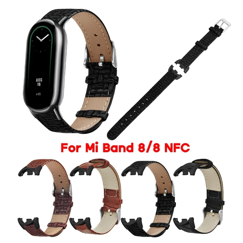 

Waterproof Wristband Compatible for Mi 8/8 Watch Bracelet Sport No-Gap PU Leather Band Anti-scratch Sweatproof Strap