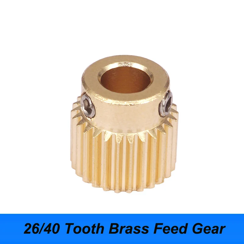 

Brass Feed Gear 26Tooth/40Tooth MK8 Extruder Wire Feed Extrusion Wheel For 3D Printers Accessories