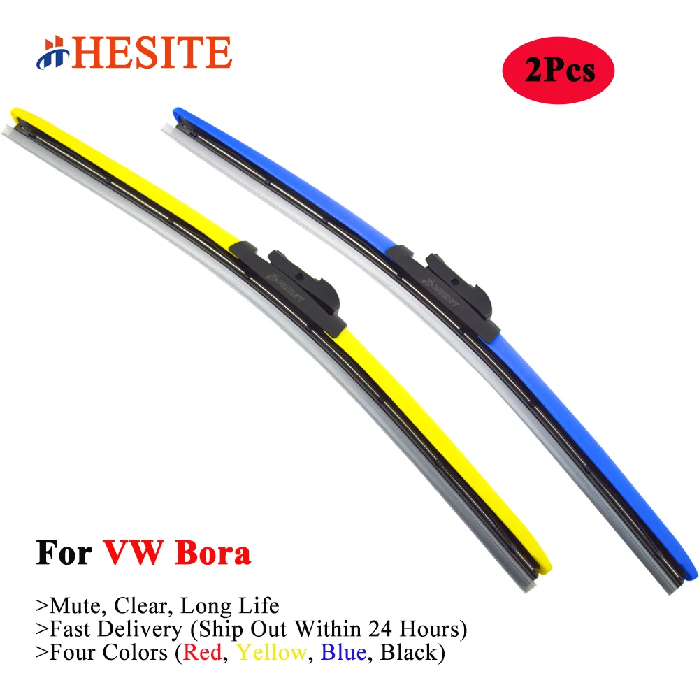 

2Pcs Front Boneless Colorful Windshield Wiper Blades For VW Bora Vehicle From 1998 To 2013 With Natrual Rubber Winter Car Wipers