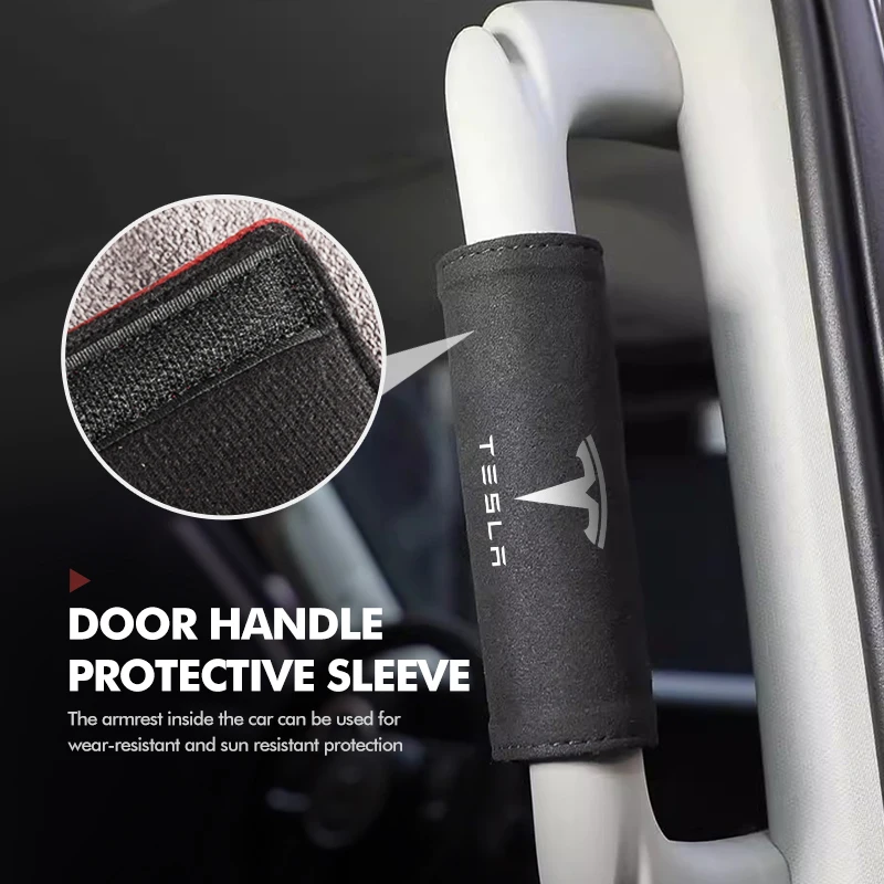 Замшевый подлокотник на крышу автомобиля перчатки защитные аксессуары для Tesla