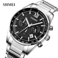 yhmei new watches mens luxury brand big dial watch men waterproof quartz wristwatch sports chronograph clock relogio masculino