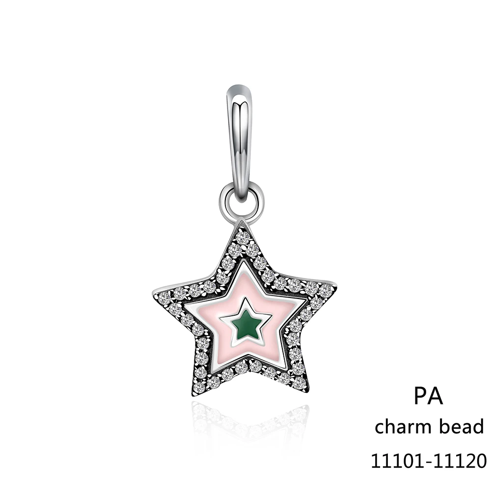 

NEW Hot Sale 100% 925 Sterling Silver Glamorous Pave Barrel Clip Charm Beads Fit Original Design Bracelet Authentic 11101-11120