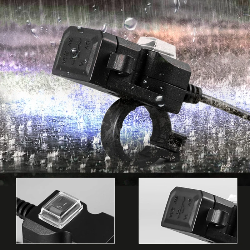 

Мотоциклетное зарядное устройство с двумя USB-портами, 9-24 В