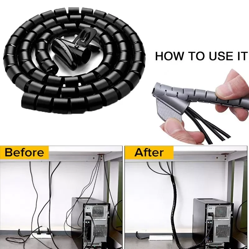

Mm Cable Spiral Wrap Tidy Cord Wire Banding Loom Storage Tube Wire Tool