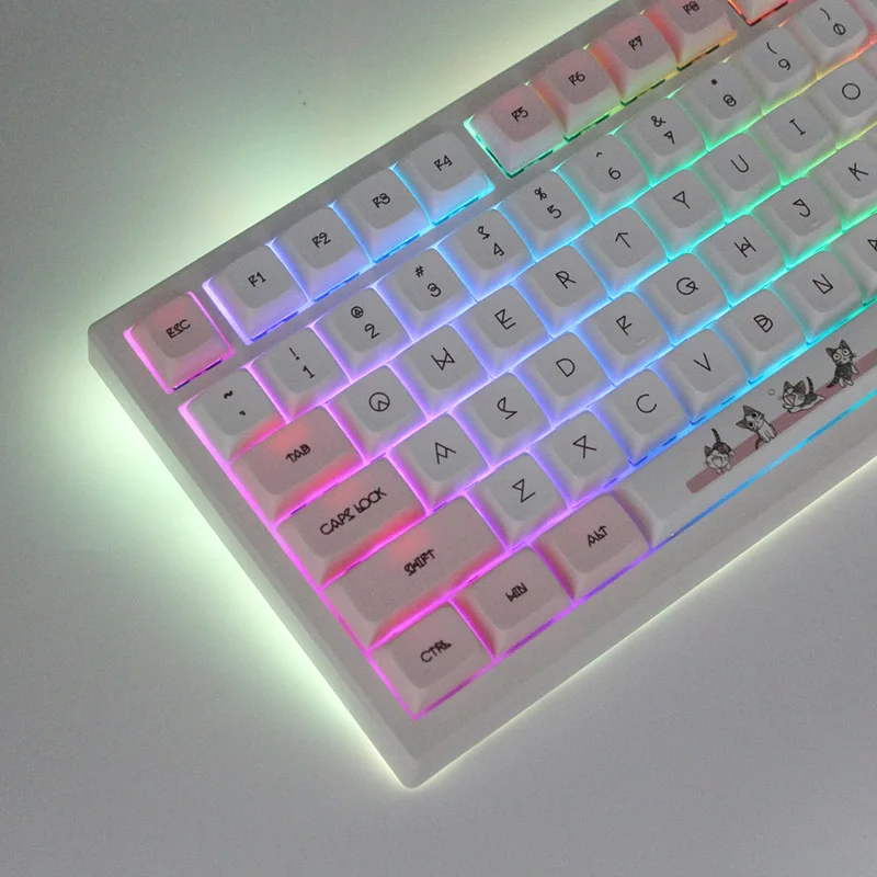 

Колпачки для ключей XDA 134 клавиш милый кот PBT колпачки для игровой механической клавиатуры переключатель Cherry Mx краска SUB розовые колпачки для...