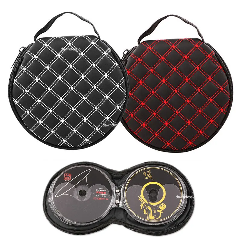 CD Case 20 Capacity Hard Plastic DVD Case Portable Zipper CD Case Holder Large Storage Disc Wallet Bag for Car Home Travel