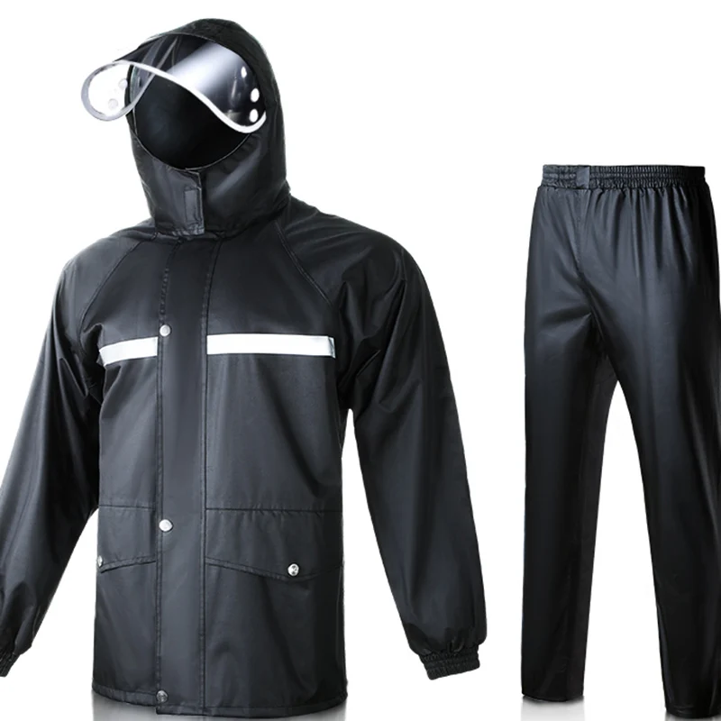 

Cycling Biker Poncho Raincoat Woman Motorcycle Black Cloak Man Raincoat Waterproof Biker Rain Overalls Ponchos Waterproof Suit