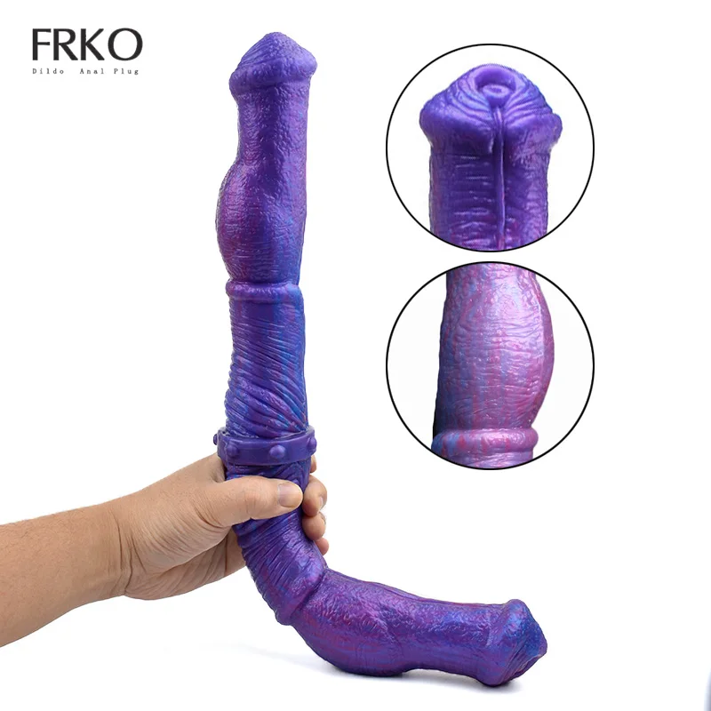 FRKO Dual Horse Dildo Silicone Erotic Anal Plug Animal Penis Adult Sexy Toys For Couples Vaginal Massage Orgasm Intimate Goods
