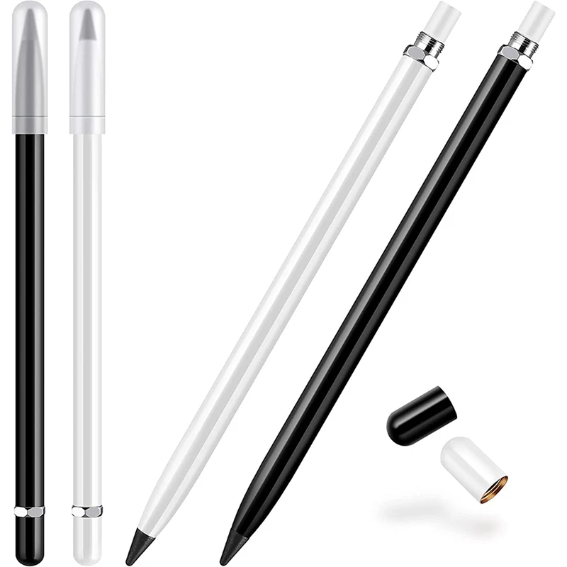 

4 Pieces Metal Inkless Pen Metal No Ink Pencil Infinite Metallic Write Pen Metallic Erasable Pen For Kids And Adults