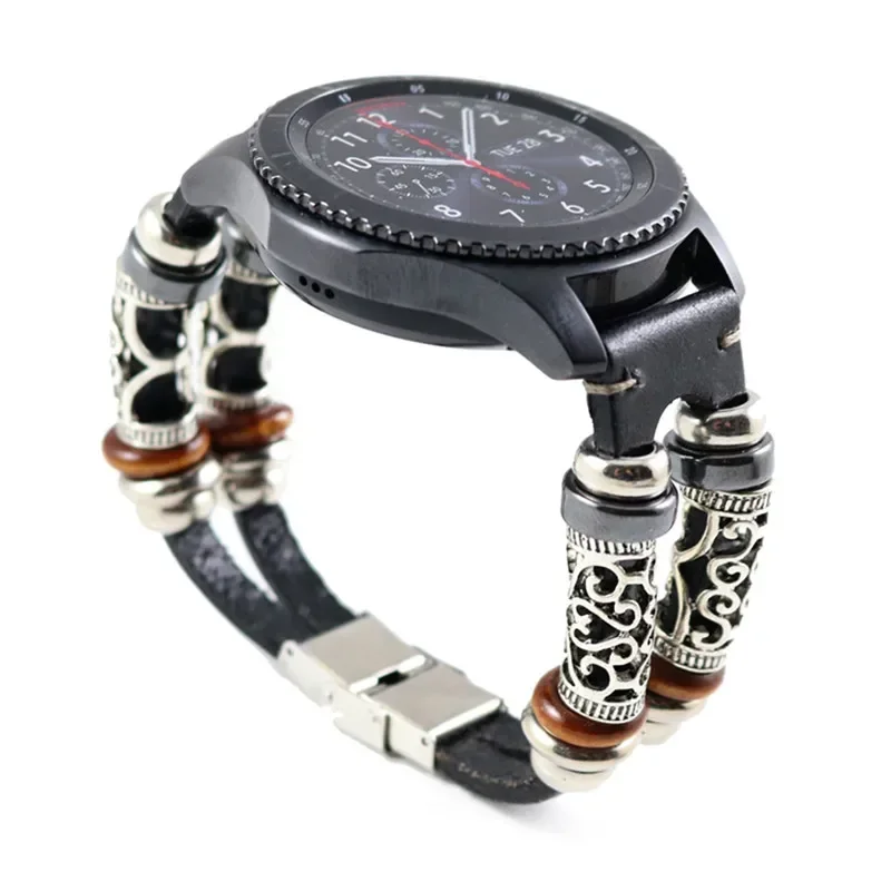 Ремешок для часов из натуральной кожи 22 мм Remesh Samsung Galaxy Watch 3/Gear S3 Frontier и Huawei GT 2e