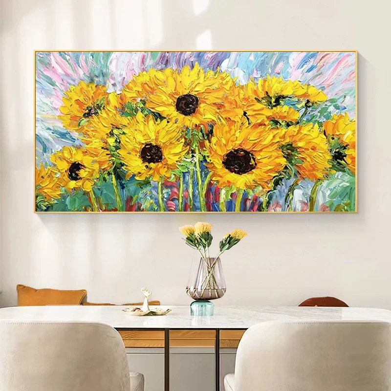 

CHENISTORY Oil Painting By Numbers Adults Crafts Sunflowers Coloring On Number Wall Art On Canvas Gift Picture Drawing Paint Kit