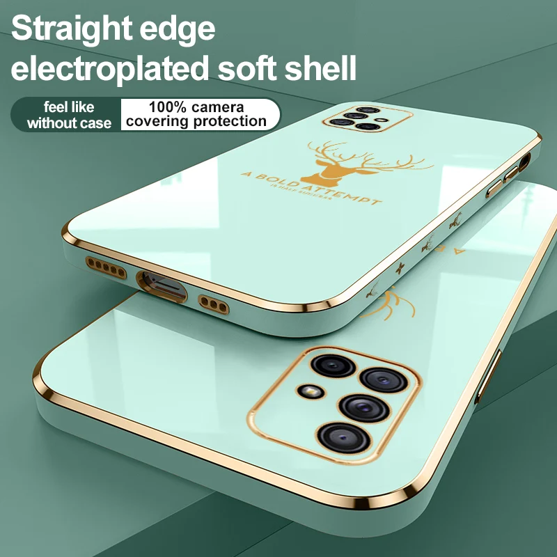 

Чехол A51 для Samsung A71 5G роскошный 6D квадратный чехол с оленем для телефона Galaxy A51 A71 Силиконовый противоударный чехол GalaxiA51