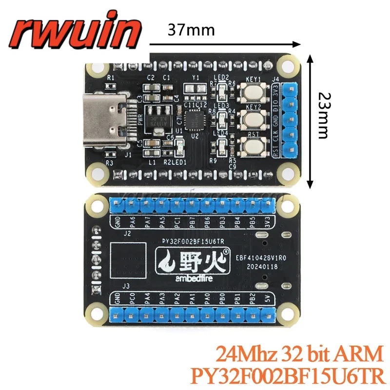 Фото PY32F002BF15U6TR 24 МГц 32-бит/PY32F030K28U6TR 48 МГц 32-битный ARM Core модуль макетной платы микроконтроллера №3