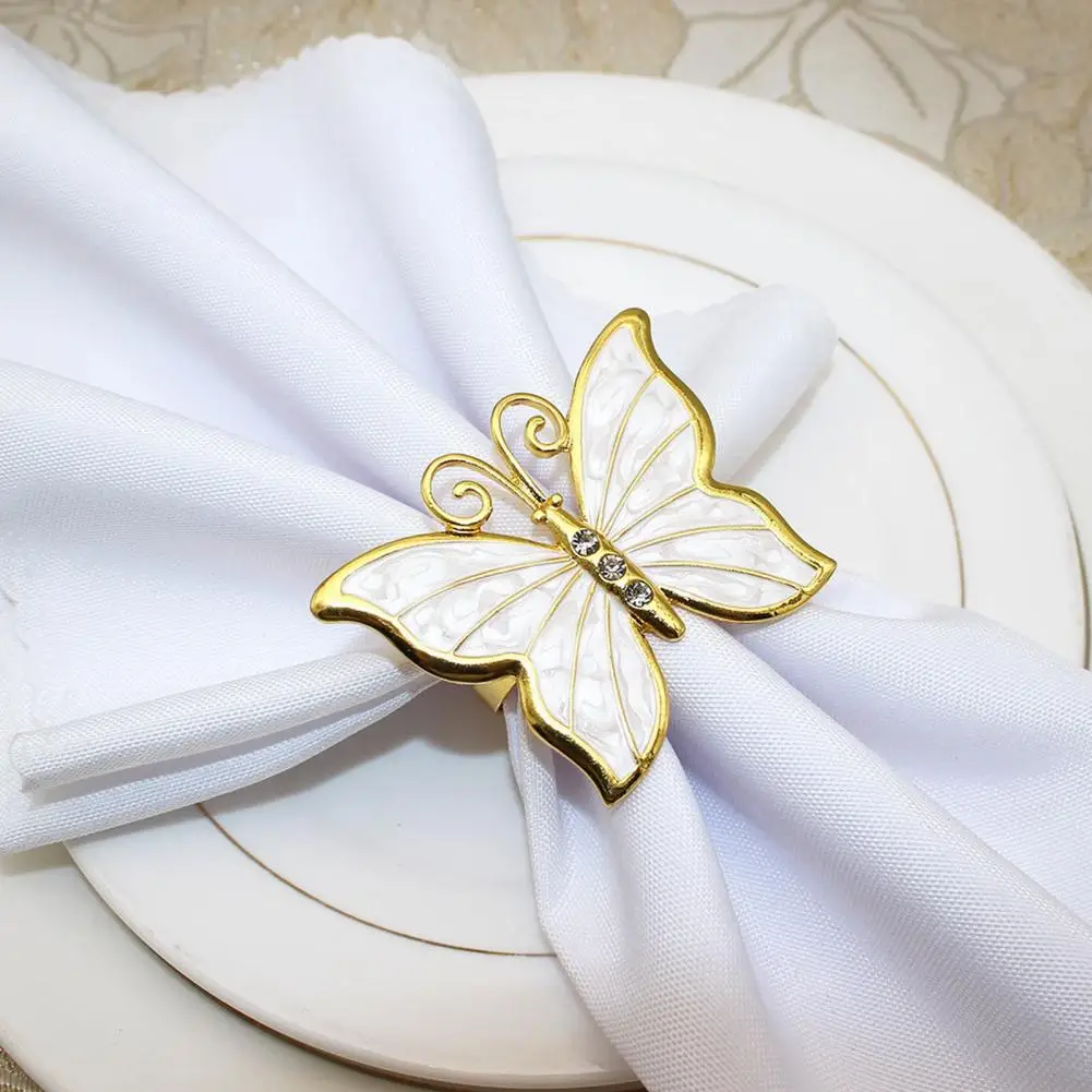 

Serviette Ring Fine Workmanship Round Ring Butterfly Napkin Rings Hotel Napkin Buckles Long Lasting Napkin Clip Home Supply