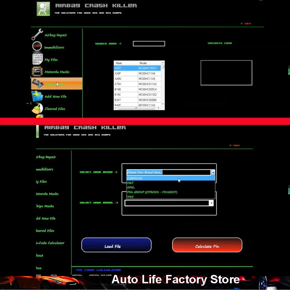 AIR-BAG Crash Killer 7.8.4 Автомобильное программное обеспечение от ECU Dumps Сервисный
