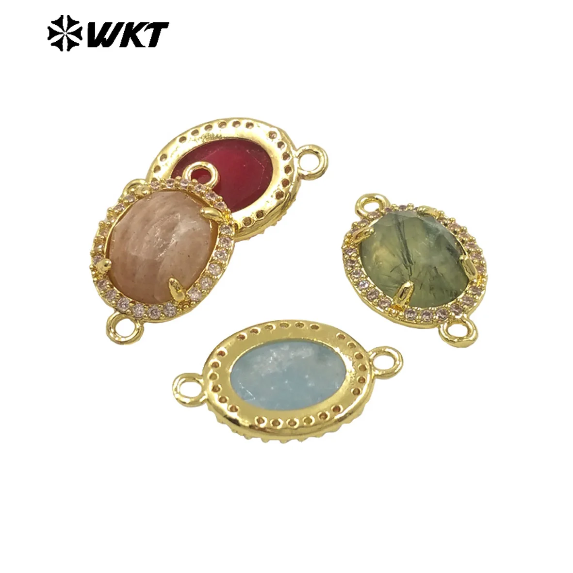 WT-C336 Стильный маленький циркон круглый красочный натуральный драгоценный камень