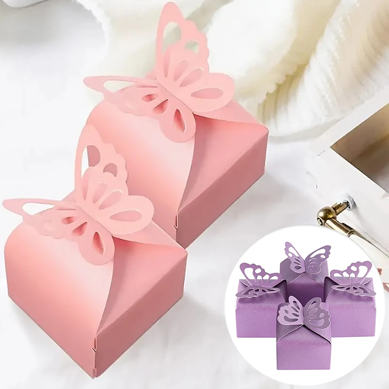 Gift Boxes Packaging Chocolate Wrapping Party Supplies Pink Purple White