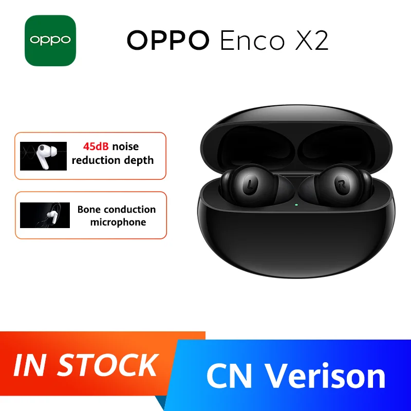 

OPPO ENCO X2 TWS Wireless Earphone Bluetooth 5.2 Active Noise Cancelling Qi Wireless Charging Headphone LHDC Earbuds