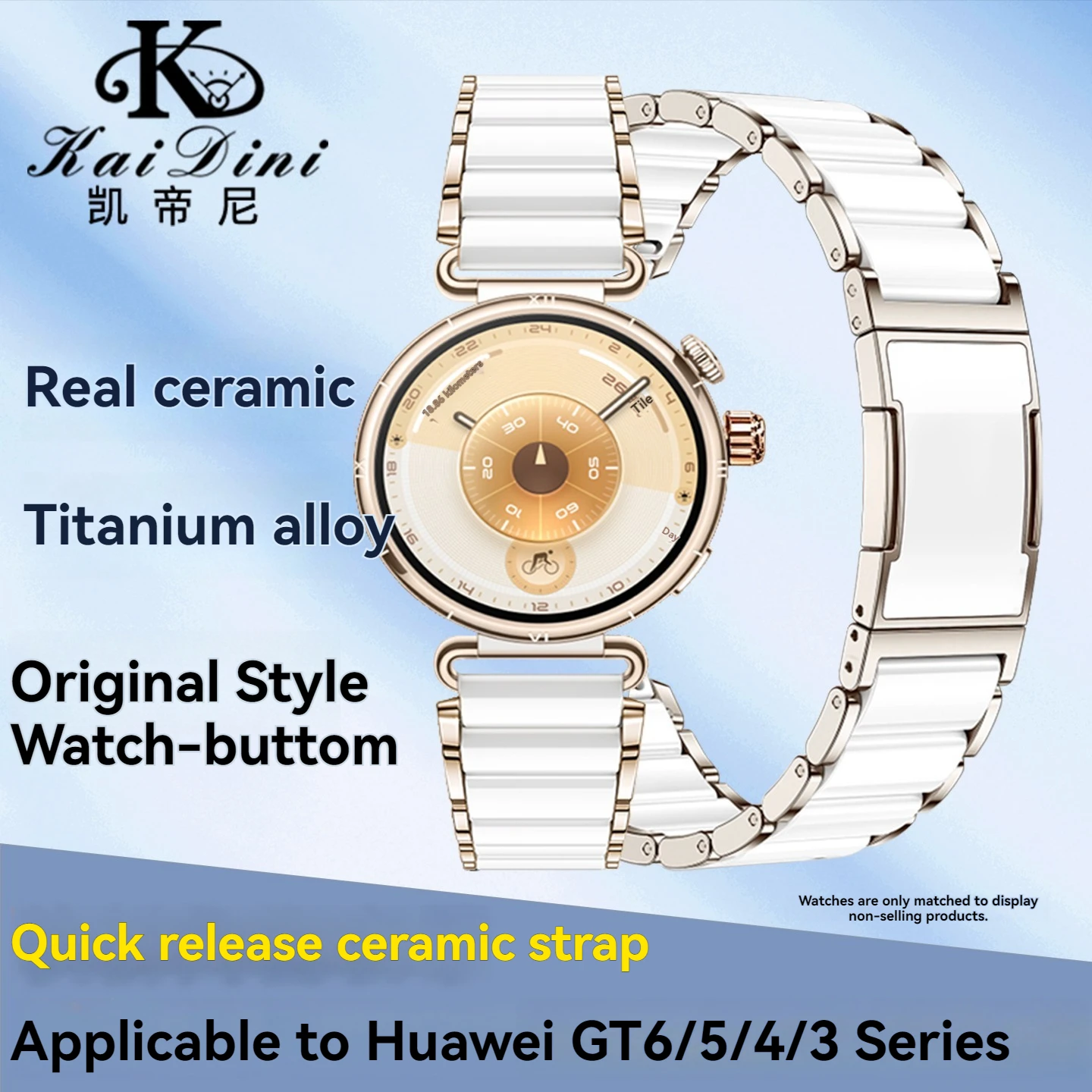 Фото Роскошный керамический ремешок 18 мм для Huawei Watch 5 GT5 Pro 42 мм, браслет для Huawei GT6 GT5 GT4 41 мм, высококачественный титановый ремешок №1