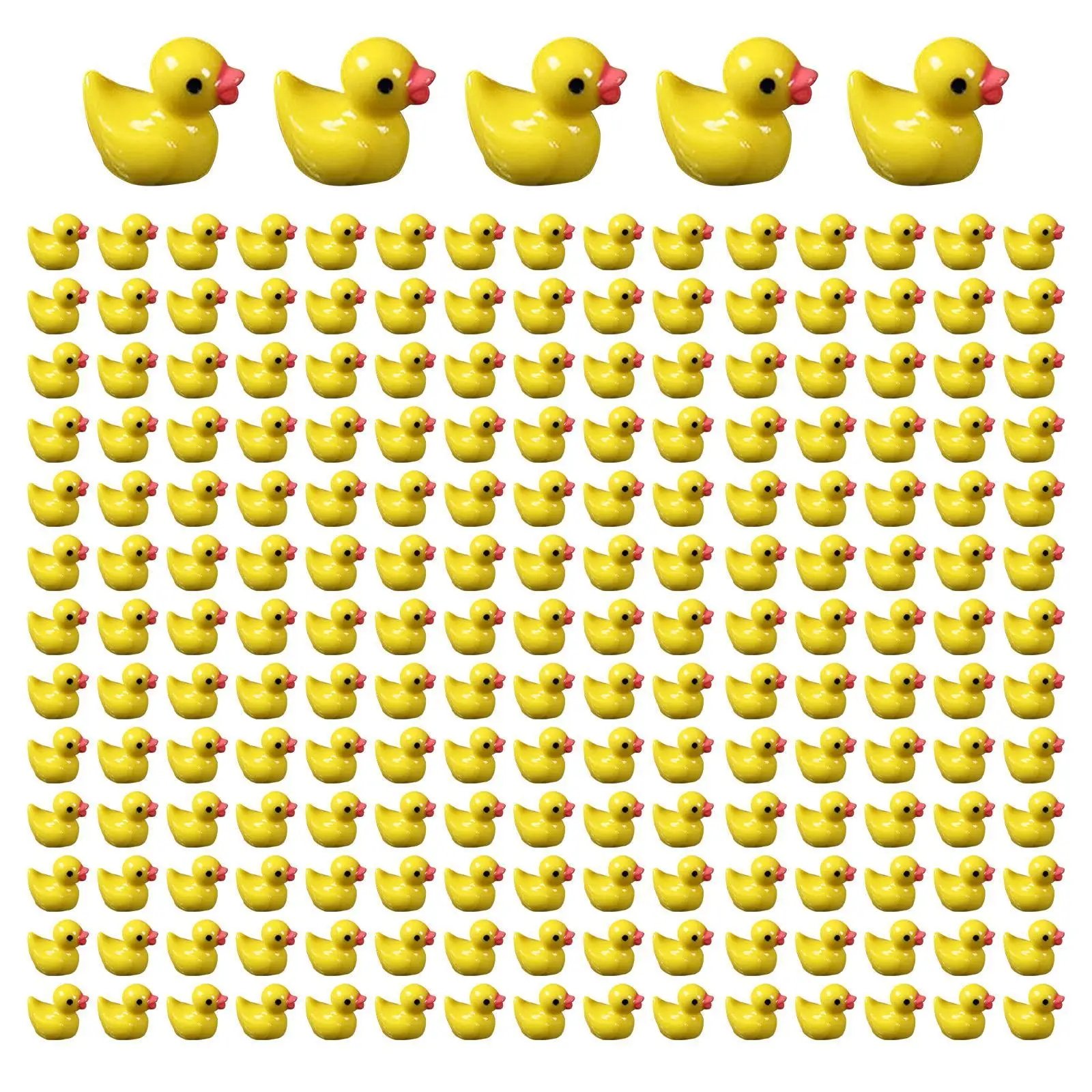 

100/200PCS Mini Resin Ducks Miniature Yellow Duck Ornaments Figurines Micro Landscape Aquarium Decoracions Hot Sale