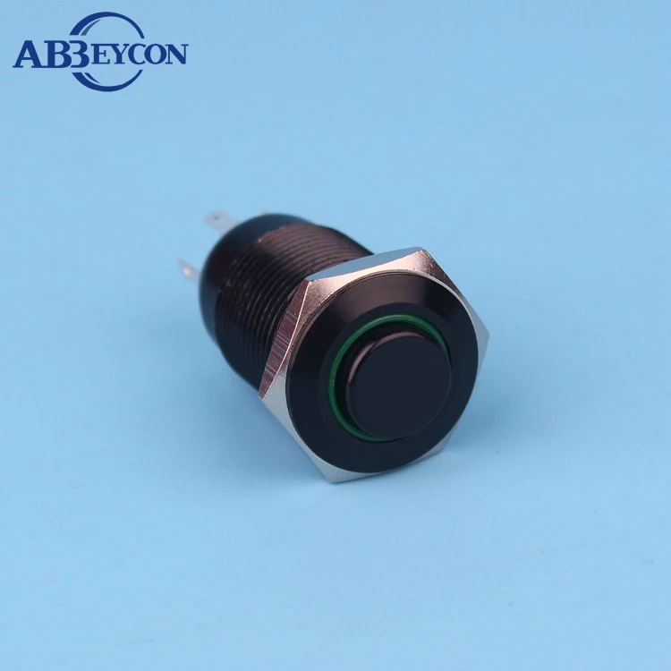 

5pcs/Lot IB 1657F 16mm momentary function customized 220v red illuminated LED black waterproof switch