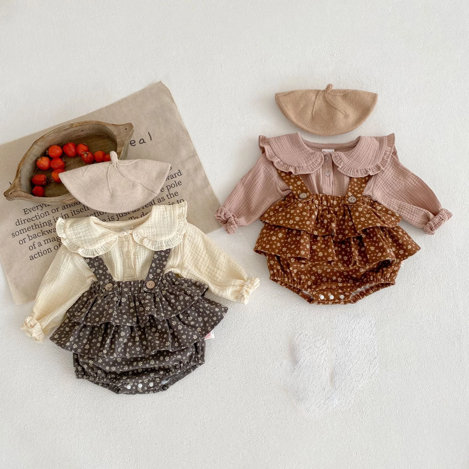 

Newborn Infant Baby Boys Clothes Set Long Sleeve T-shirt Overalls Outfits Infant Baby Girl Solid Bodysuit Jumpsuit Sets