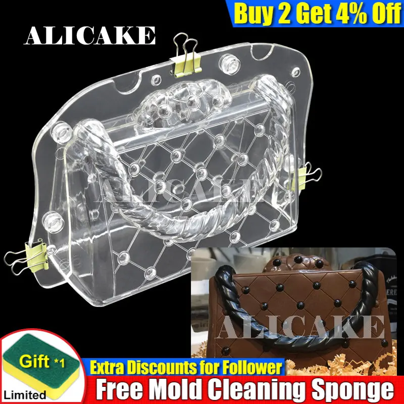 

3D шоколадная форма женская сумка для шоколада из поликарбоната для украшения торта инструменты для выпечки хлебобулочных форм лоток для пр...