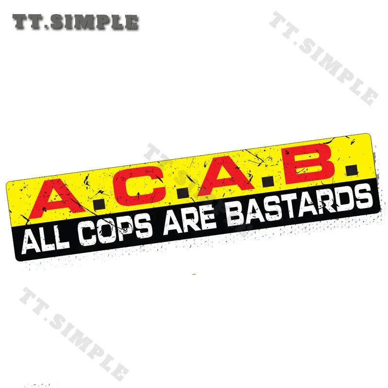 Фото TT Funny Fashionable Car Styling A.C.A.B. Светоотражающая наклейка-деколь из винила для бампера автомобиля, грузовика, стикеры для гоночных автомобилей в стиле ACAB, полицейские, Redneck Racing №4