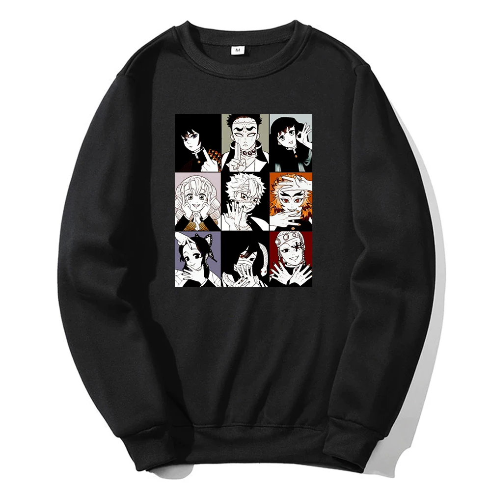 

Весенняя Мужская Толстовка Harajuku Kimetsu no Yaiba Tanjirou Nezuko Толстовка модный спортивный костюм унисекс с О-образным вырезом убийца демонов Аниме Топ