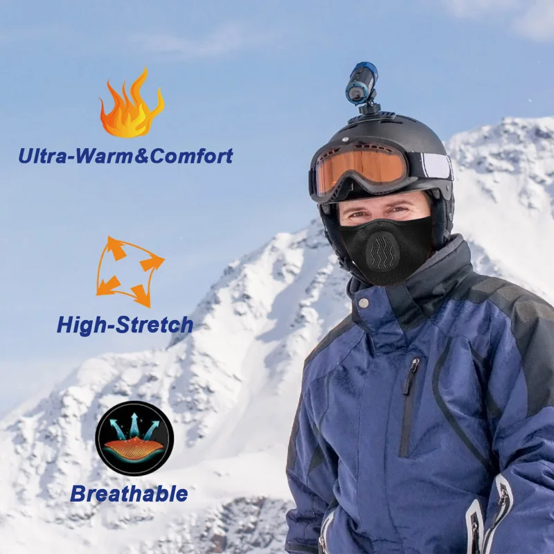 BAT FOX Мужская зимняя велосипедная маска флисовая теплая ветрозащитная для лица