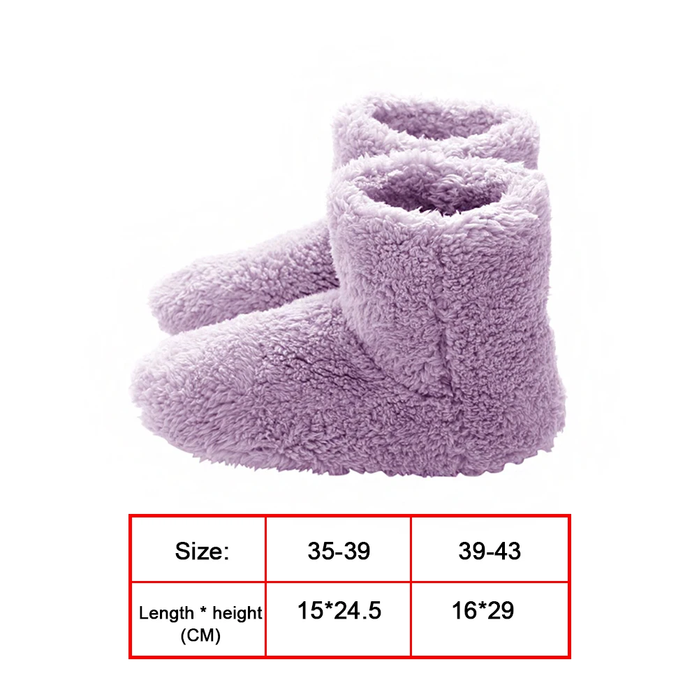 USB Electric Heated Shoes Plush Foot Warmer Shoes Washable Couple Foot Warmer Heating Shoes Electric Heater Winter Snow Boots
