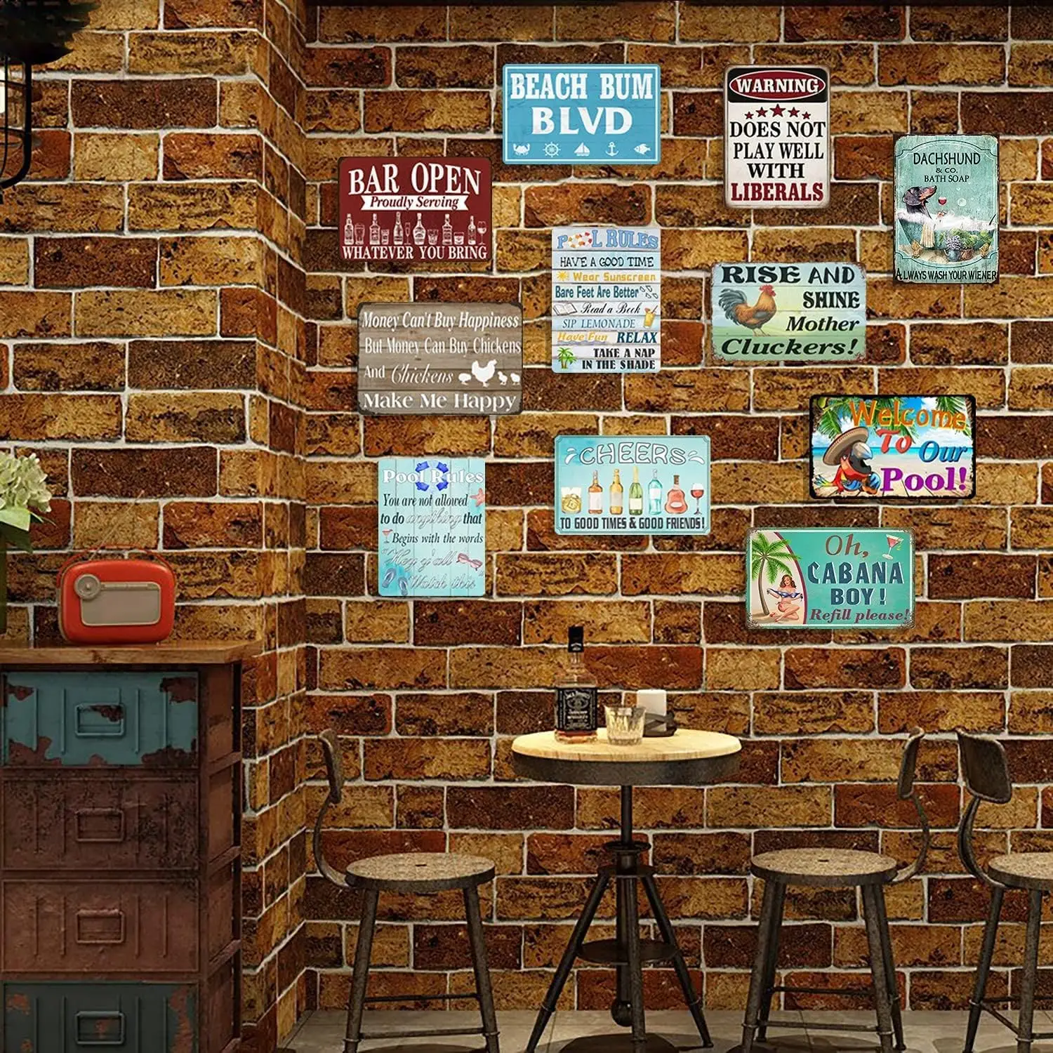 Metl Sgns Brd Плакат Scndnvn rt Swedsh Folk Ретро Wll Декор для дома Grden Mn Cve Brs Resturnts Cfes Offce Store Sgn 12X8 N